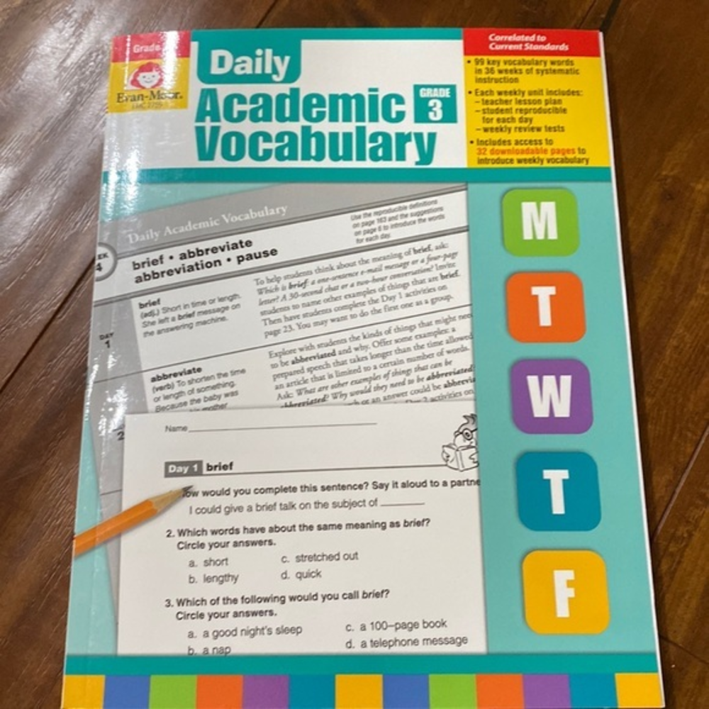 Evan-Moor Daily‎ Academic Vocabulary Lessons for Grade 3  Homeschool Cla…